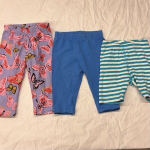 Hanna Andersson Size 90/3 Bottoms Lot- Cropped Legging Pants Shorts Cotton